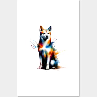 Colorful Abstract Splash Canaan Dog Artistic Portrait Posters and Art